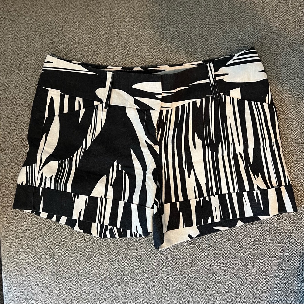 Express Design Studio Black and Cream Linen Shorts, 8